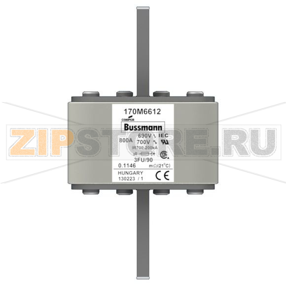 Предохранитель, 800 A, AC 690 В, 200 кА, size 3, 76x92x135 мм, aR, IEC UL Eaton FUSE 800A 690V 