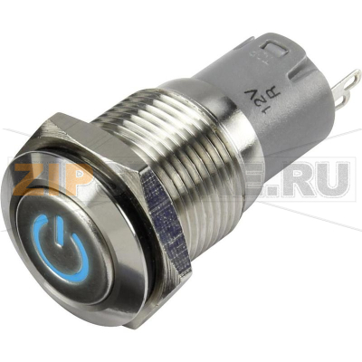 Кнопка 48 В/DC, 2 А, 1 x выкл/вкл, без фиксации, IP65, 1 шт TRU Components LAS2GQF-11DT/B/12V/S/P 