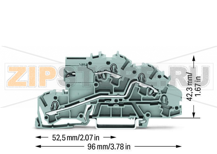 Многоуровневые клеммы для монтажа; 4 mm; со скользящей перемычкой размыкания нейтрали; LT/L; Push-in CAGE CLAMP®; 2,50 mm; серые Wago 2003-7659 