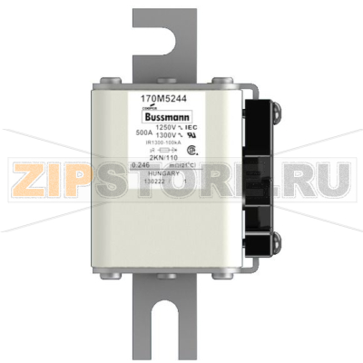 Предохранитель, 500 A, AC 1250 В, 100 кА, size 2, 61x77x138 мм, aR, DIN, IEC Eaton FUSE 500A 12 