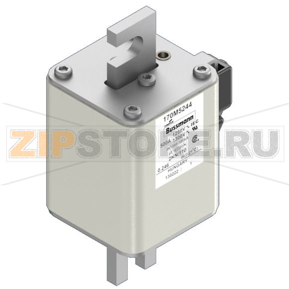Предохранитель, 500 A, AC 1250 В, 100 кА, size 2, 61x77x138 мм, aR, DIN, IEC Eaton FUSE 500A 12 