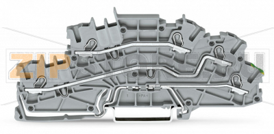 Многоуровневые клеммы для монтажа; 4 mm; L/L/PE; Push-in CAGE CLAMP®; 2,50 mm; серые Wago 2003-6645 