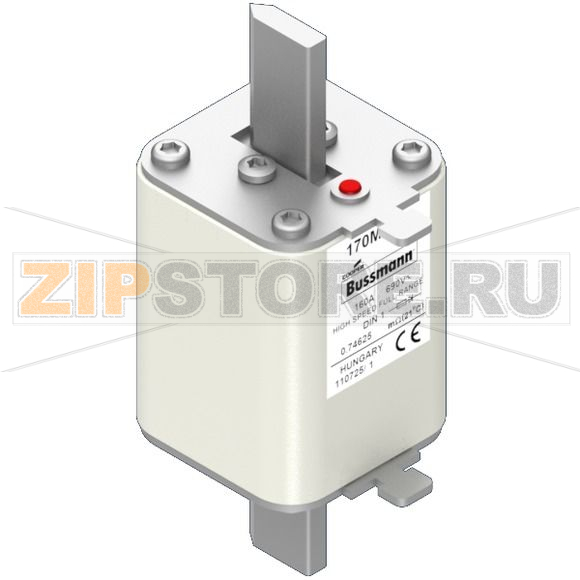 Предохранитель, 160 A, AC 690 В, 200 кА, DIN 1, 52x66x135 мм, gR, DIN, IEC Eaton FUSE 160A 690V 