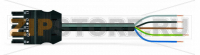 Кабель соединительный; Eca; розетка/открытая; 5-полюсов; код. A; H05VV-F 5G 1,5 мм; 5 м; 1,50 mm; черные Wago 771-9995/106-501