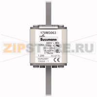 Предохранитель, 125 A, AC 690 В, 200 кА, DIN 1, 45x58x104 мм, aR, DIN, IEC Eaton FUSE 125A 690V