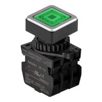 Выключатель кнопочный, головка: квадратная, Ø отверстия: 30 мм Autonics SQ3PFS-P3G2ADM
