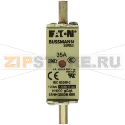 Предохранитель, 35 A, AC 690 В, 120 кА, NH000, gL/gG, IEC Eaton NH FUSE 35AMP 690V SIZE 000 GG MGL 