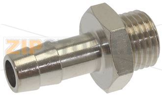 НИКЕЛИРОВАННЫЙ ПАТРУБОК ДЛЯ ШЛАНГА Ø 1/4&quot;M Ø 9 