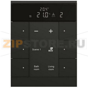 Регулятор комнатной температуры, 6-клавишный, SBR/U6.0.1-885, чёрный ABB 2CKA006330A0043 