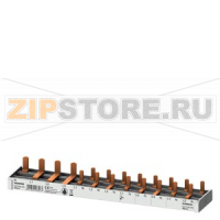 Компактная Pin шина, 10mm2 сечение: 3p/ N (N-слева) 1x УЗО 4-пол. + 8x комп.устр. 1-пол. защ.от прикосн. N-left 12 MW обрезаемая Siemens 5ST3783-0KL
