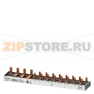 Компактная Pin шина, 10mm2 сечение: 3p/ N (N-слева) 1x УЗО 4-пол. + 8x комп.устр. 1-пол. защ.от прикосн. N-left 12 MW обрезаемая Siemens 5ST3783-0KL 