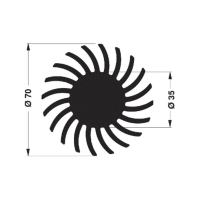 Радиатор для светодиодов алюминиевый, 2.82 К/Вт, 70x10 мм Fischer Elektronik SK 571 10 ME