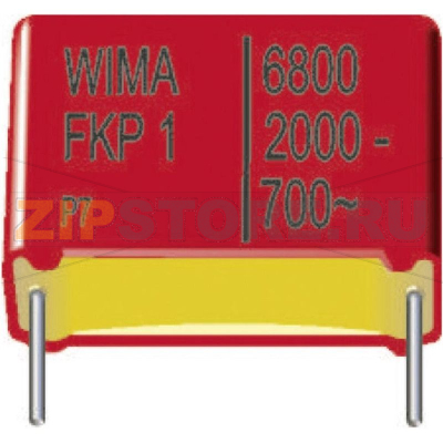 Конденсатор тонкопленочный 6800 пФ, 1250 В/DC, 10 %, 15 мм, 18x8x15 мм Wima FKP1R016804F00KSSD-1 