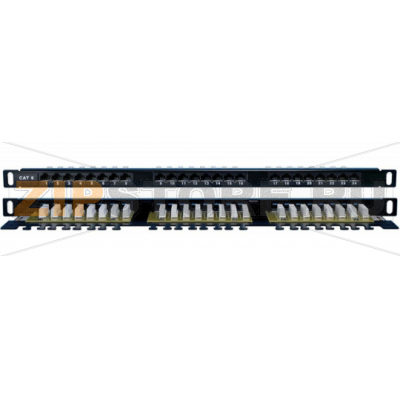 патч-панель высокой плотности 19&quot;, 0.5U, 24 порта RJ-45, категория 6, Dual IDC 
