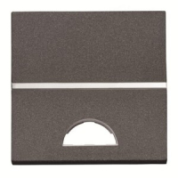 Клавиша одноклавишного двухмодульного выключателя/переключателя/кнопки с окном для шильдика с символом, антрацитовая ABB 2CLA220190N1801