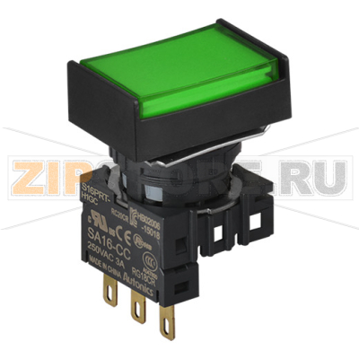 Выключатель кнопочный, Ø отверстия: 16 мм Autonics S16PRT-H1GC 