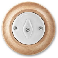 Переключатель перекрёстный, поворотный, белый фарфор/натуральное дерево бук ABB 2CHK600734C4050