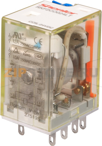 Реле миниатюрное (2CO), 12A, DC 24V Shenler RKF2CO024LT 