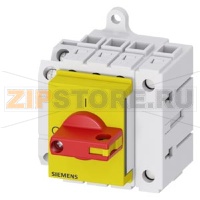 Главный выключатель 3-пол. + N, lu 16A рабоч.коммутация при AC-23 A при 400В 7,5кВт уст.в распред.шкаф базовая устан. с ручкой красный/желтый с доп. конт. 1NO+1NC Siemens 3LD3030-1TL13