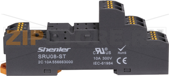 Розетка для 2 контактных реле RFT с пружинным зажимом Push-in, 10A Shenler SRU08-ST 