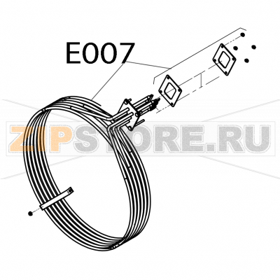 Tubularheater 18.9kW 200V connected as per cable, diam.410mmP3 Convotherm OES 6.10 Tubularheater 18.9kW 200V connected as per cable, diam.410mmP3 Convotherm OES 6.10Запчасть на деталировке под номером: E007