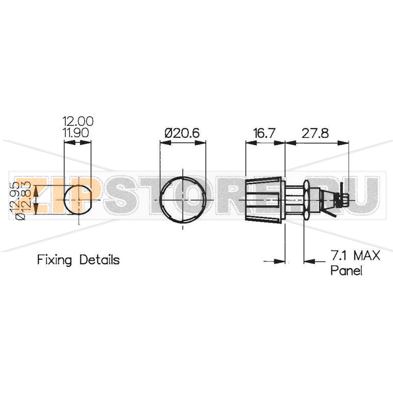 Цоколь предохранителя 5x20 мм Bulgin FX0365 