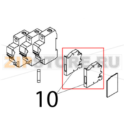 Morsetto p/fusib 5x20 Angelo Po BX61E Morsetto p/fusib 5x20 Angelo Po BX61EЗапчасть на деталировке под номером: 10