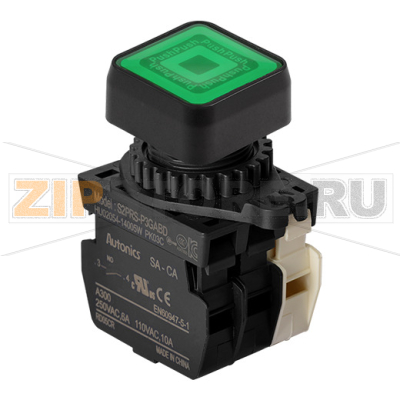 Выключатель кнопочный, Ø отверстия: 22/25 мм Autonics S2PRS-P3GABLM 