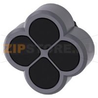 Четырехкнопочный выключатель, 22 мм, кругл., пластмасса с металлическим фронтальным кольцом, цвет: черный, кнопки, плоск. Siemens 3SU1030-3FB11-0AA0