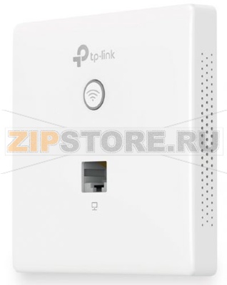 TP-Link EAP115-Wall. N300 Wi-Fi точка доступа для монтажа в стену, 300 Мбит/с на 2,4 ГГц, поддержка стандартов 802.11b/g/n, 2 порта 10/100 Мбит/с LAN, поддержка 802.3af PoE, совместимость с коробкой для монтажа стандарта ЕС и 86мм, EAP Controller 