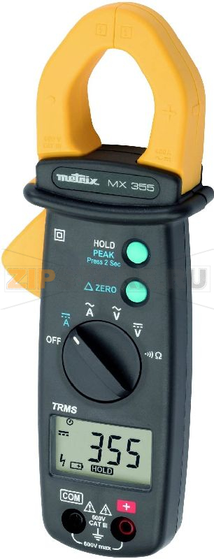 Клещи токовые, цифровые, CAT III, 600 В, 6000 точек Metrix MX 355 