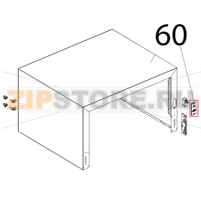 Piastrina supporto microporta meccanico Unox XVC 104 Piastrina supporto microporta meccanico Unox XVC 104Запчасть на деталировке под номером: 60