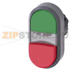 АКТУАТОР ДВОЙНОЙ КНОПКИ С ВОЗМОЖНОСТЬЮ ПОДСВЕТКИ, 22MM, КРУГЛ., ПЛАСТИК С МЕТАЛЛИЧЕСКИМ ФРОНТАЛЬНЫМ КОЛЬЦОМ, КНОПКА КРАСНАЯ, КНОПКА ЗЕЛЁНАЯ, FLAT AND RAISED BUTTONS Siemens 3SU1031-3BB42-0AA0 