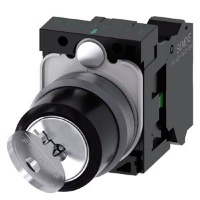 ПОВОРОТНЫЙ ПЕРЕКЛЮЧАТЕЛЬ С КЛЮЧОМ RONIS, 22MM, КРУГЛЫЙ, ПЛАСТИК С МЕТАЛЛИЧЕСКИМ ФРОНТАЛЬНЫМ КОЛЬЦОМ, NO. ЗАМКА SB30, С 2 КЛЮЧАМИ, 2 КОММУТАЦИОННЫХ ПОЛОЖЕНИЯ O-I, С ФИКСАЦИЕЙ, УГОЛ ПЕРЕКЛЮЧЕНИЯ 90 ГРАД., 10:30Ч/13:30Ч, ПОЛОЖЕНИЯ ИЗВЛЕЧЕНИЯ КЛЮЧА: O+I, С ДЕ