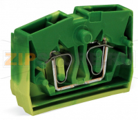 2-проводные центральные клеммы; без кнопок; 2,5 мм; CAGE CLAMP®; 2,50 mm; зеленые-желто Wago 264-327