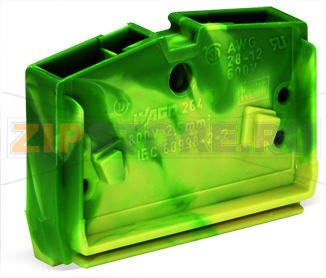 2-проводные центральные клеммы; без кнопок; 2,5 мм; CAGE CLAMP®; 2,50 mm; зеленые-желто Wago 264-327 
