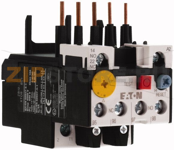 Реле перегрузки, доп. контакты 1НЗ+1НО, 0,1...0,16 А Eaton ZB12-0,16 