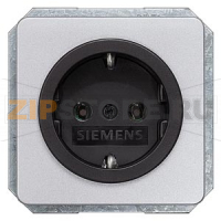 DELTA PROFIL СЕРЕБРЯНЫЙ РОЗЕТКА SCHUKO 10A DC/16А AC 250В ЧЕРНОЕ ГНЕЗДО С БЕЗРЕЗЬБОВЫМИ КОНТАКТНЫМИ ЗАЖИМАМИ ЭЛ.-МЕХАНИЧ. ЧАСТЬ Siemens 5UB1463