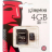 Карта памяти 4 Гб, microSDHC, class 10 Kingston SD10V-4GB