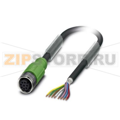 Кабель для датчика / исполнительного элемента Phoenix Contact SAC-8P-10,0-PUR/M12FS SH 8-полюсн., PUR без галогенов, темно-серый RAL 7021, экранирован., свободный конец, к Гнездо прямое M12, А-кодирование, Длина кабеля: 10 м.Минимальный заказ: 1 шт.Упаковка: 1 шт.