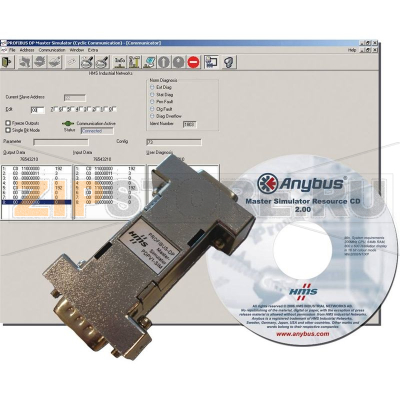 Симулятор ведущий 19.2 кбит/с, Profibus, 2 м, 1 шт Anybus 017504 