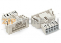 Snap-in socket; without locking lever; 5-pole; Cod. A; 1,50 mm; white Wago 890-725/006-000
