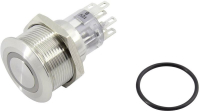 Кнопка 250 В, 5 A, 2 x выкл/вкл, без фиксации, IP65, 1 шт TRU Components TC-GQ22-A-22E/G/12V/S203