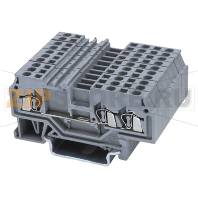 Клемма проходная, пружинная, 3 контакта, серая CHIKU RST 4-TWIN 