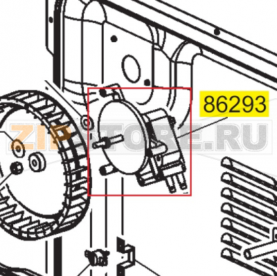 Мотор крыльчатки Smeg ALFA 43 GH Мотор крыльчатки Smeg ALFA 43 GHЗапчасть на деталировке под номером: 86293