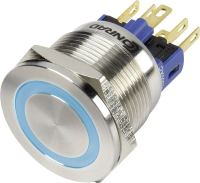 Кнопка антивандальная 250 В/AC, 3 А, 1 x выкл/вкл, без фиксации, 1 шт TRU Components GQ22S-11E/B/12V