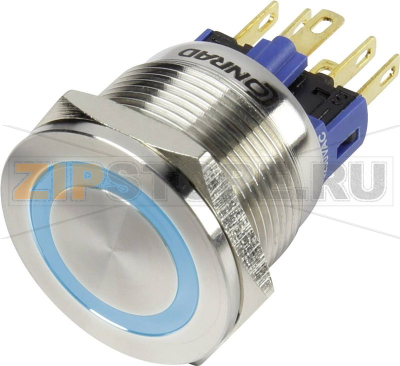Кнопка антивандальная 250 В/AC, 3 А, 1 x выкл/вкл, без фиксации, 1 шт TRU Components GQ22S-11E/B/12V 