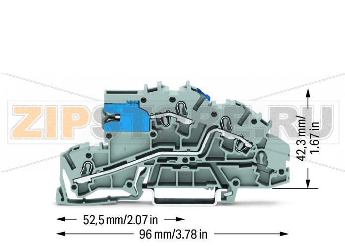 Многоуровневые клеммы для монтажа; 4 mm; со скользящей перемычкой размыкания нейтрали; NT/L; Push-in CAGE CLAMP®; 2,50 mm; серые Wago 2003-7640 