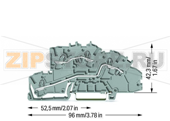 Многоуровневые клеммы для монтажа; 4 mm; L/L; Push-in CAGE CLAMP®; 2,50 mm; серые Wago 2003-7642 
