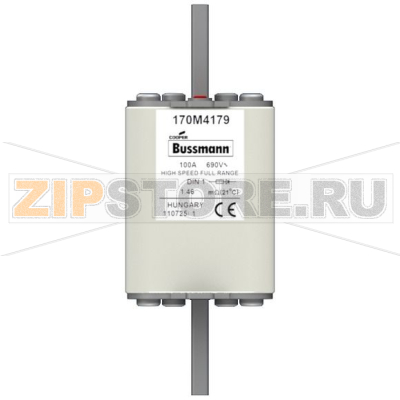 Предохранитель, 100 A, AC 690 В, 200 кА, DIN 1, 52x66x135 мм, gR, DIN, IEC Eaton FUSE 100A 690V 